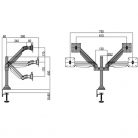 MULTIBRACKETS 2 karos asztali konzol, M VESA Gas Lift Arm Dual White (15-32", max.VESA: 100x100 mm, 10 kg)