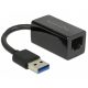 DELOCK Átalakító USB 3.2 Gen 1 Type-A male > Gigabit LAN kompakt fekete