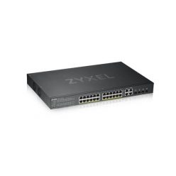   ZYXEL Switch 24x1000Mbps (24xPOE) +4xGigabit kombó SFP+, Fémházas Menedzselhető, (24xGbE POE port), GS1920-24HPV2-EU0101