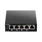 D-LINK Switch 5x1000Mbps (4xPOE+) Fémházas Asztali, DGS-1005P/E