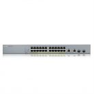 ZYXEL Switch 24x1000Mbps (24xPOE) + 2xGigabit kombó SFP Menedzselhető Rackes, GS1350-26HP-EU0101F