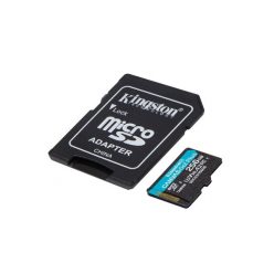   KINGSTON Memóriakártya MicroSDXC 256GB Canvas Go Plus 170R A2 U3 V30 + Adapter