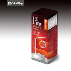   COLORWAY Asztali LED lámpa beépített akkumlátor,  dönthető, 3200-4300-6500k, 300 lm, fehér (CW-DL02B-W)