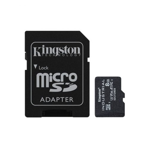 KINGSTON Memóriakártya MicroSDHC 8GB Industrial C10 A1 pSLC + Adapter