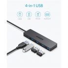 ANKER USB HUB, Ultra Slim Data USB 3.0 HUB, 4 port, fekete - A7516016