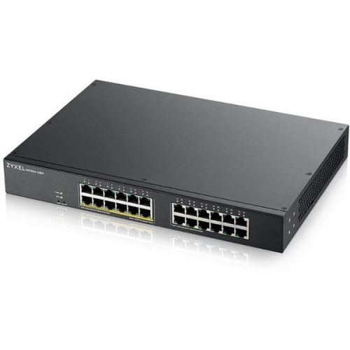 ZYXEL Switch 24x1000Mbps (12xPOE) Fémházas Menedzselhető Rackes (24 GbE port), GS1900-24EP-EU0101F