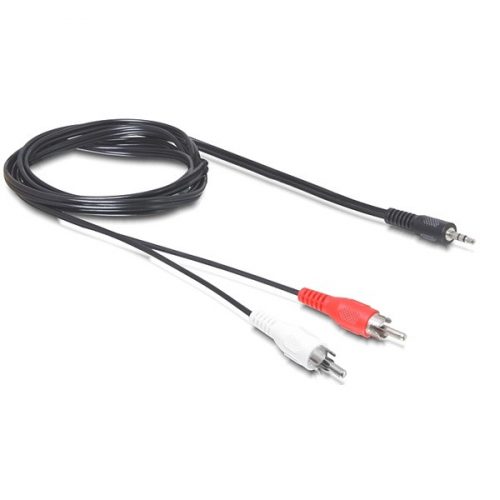 DELOCK kábel Audio 3.5mm Stereo jack male > 2x RCA male 5m