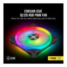 CORSAIR Rendszerhűtő Ventilátor, iCUE QL120 RGB, 12cm, fekete