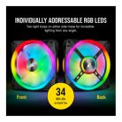 CORSAIR Rendszerhűtő Ventilátor, iCUE QL120 RGB, 12cm, fekete