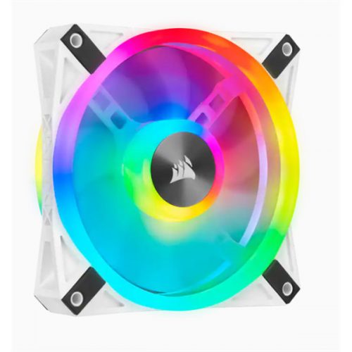 CORSAIR Rendszerhűtő Ventilátor, iCUE QL120 RGB, 12cm, fehér