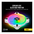 CORSAIR Rendszerhűtő Ventilátor, iCUE QL120 RGB, 12cm, fehér