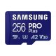 SAMSUNG Memóriakártya, PRO Plus microSDXC kártya 256GB, CLASS 10, UHS-I, U3, V30, A2, + Adapter, R180/W130