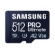 SAMSUNG Memóriakártya, PRO Ultimate microSD 512GB, Class 10, V30, A2, Grade 3 (U3), R200/W130