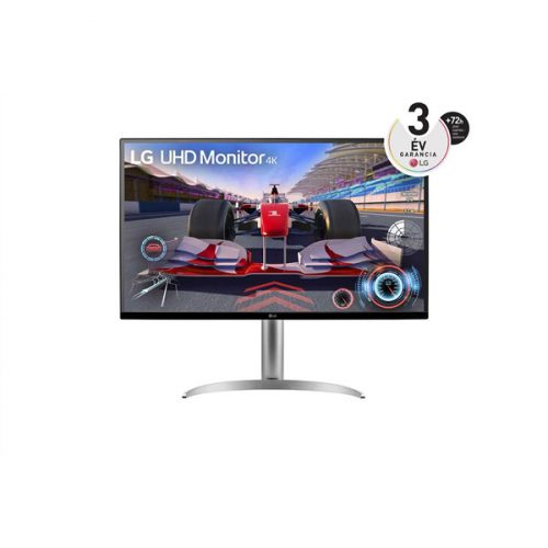 LG VA monitor 31.5" 32UQ750P, 3840x2160, 16:9, 400cd/m2, 4ms, 2xHDMI/DisplayPort/USB-C/2xUSB, Pivot, hangszóró