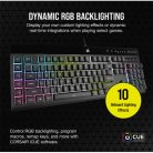 CORSAIR Vezetékes Billentyűzet Gaming, K55 RGB PRO XT, 6 programozható billentyű, Cseppálló, Csuklótámasz, US, fekete