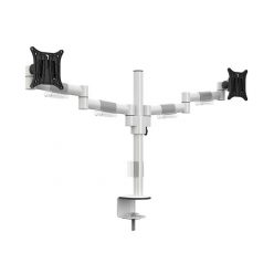   MULTIBRACKETS Asztali konzol (2 képernyős), M VESA Deskmount Officeline Dual White (15-30", max.VESA: 100x100 mm, 8 kg)