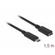 DELOCK kábel USB 10 Gbps Type-C male / female hosszabbító 1.5m 4K PD 60W