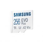 SAMSUNG Memóriakártya, EVO Plus microSD kártya (2021) 256GB, CLASS 10, UHS-1, U3, V30, A2, + Adapter, R160/W