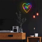 FOREVER LIGHT Neon LED dekorációs RGB lámpa LOVE in HEART, USB, távirányító, MUSIC SYNC, szabályozható, TIMER