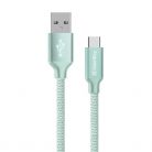 COLORWAY Kábel, USB Type-C 2m 2.4A menta (CW-CBUC008-MT)