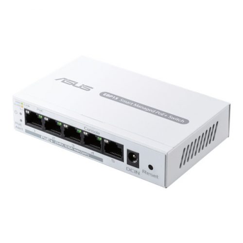 ASUS ExpertWiFi Switch 5x1000Mbps (4xPOE+) Fémházas Asztali, EBP15