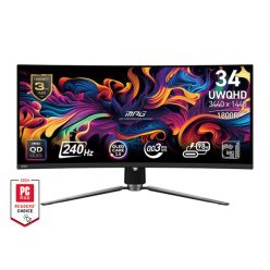   MSI Monitor GAMING MPG 341CQPX QD-OLED Ívelt 34" UWQHD 3440x1440 21:9, 240Hz, 1500000:1, 0,03ms, 2x HDMI, DP, USB-C