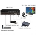 TECHLY HDMI switch, 5 in 1 out, 4K Ultra HD, IR