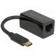 DeLock SuperSpeed USB (USB 3.1 Gen 1) with USB Type-C™ male > Gigabit LAN 10/100/1000 Mbps compact Black Adapter