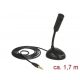 DeLock Condenser Microphone Omni-Directional for Smartphone / Tablet with gooseneck 3.5 mm 4 pin stereo jack male + 3.5 mm stereo jack female