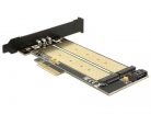 DeLock PCI Express x4 Card > 1x internal M.2 Key B + 1x internal NVMe M.2 Key M Low Profile Form Factor