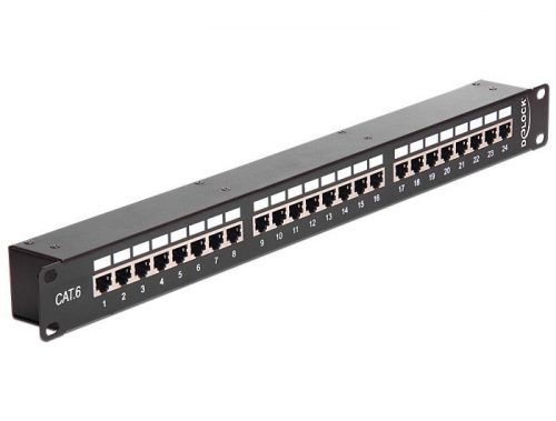 DeLock 24-port Patch Panel 1U Black