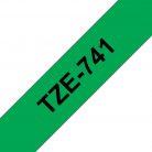 Brother TZE-741 laminált P-touch szalag (18mm) Black on Green - 8m