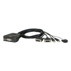   ATEN CS22D 2-Port USB DVI Cable KVM Switch with Remote Port Selector