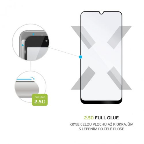 FIXED Samsung Galaxy A50 / A50s / A30s rögzített teljes borítású üvegfólia, Full Glue, fekete