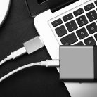 FIXED alumínium USB-C - USB-A adapter szürke