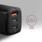 AXAGON ACU-DPQ65 QC4 + USB-C PD Wall Charger Black