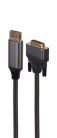 Gembird CC-DPM-DVIM-4K-6 DisplayPort to DVI-D (Dual Link) (24+1) Premium Series adapter cable 1,8m Black