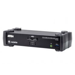   ATEN 2-Port USB 3.0 4K HDMI KVMP Switch with Audio Mixer Mode