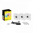 Corsair iCUE SP120 RGB ELITE Performance 120mm White PWM Fan Triple Pack with Lighting Node CORE