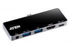 ATEN UH3238 USB-C Travel Dock with Power Pass-Through