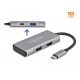 DeLock External USB 3.2 Gen 2 USB Type-C Hub with 3x USB Type-A and 1x USB Type-C Silver