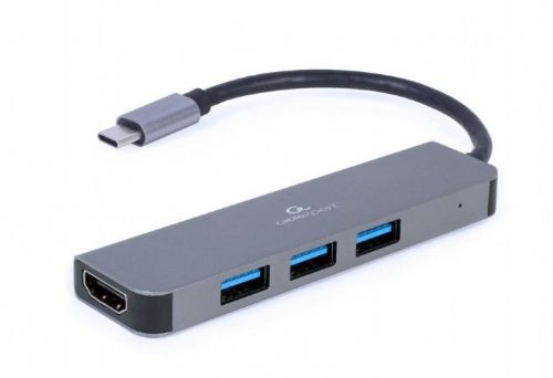 Gembird A-CM-COMBO2-01 USB Type-C 2-in-1 Multi-Port Adapter Space Grey