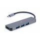 Gembird A-CM-COMBO2-01 USB Type-C 2-in-1 Multi-Port Adapter Space Grey