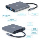 Gembird A-CM-COMBO6-01 USB Type-C 6-in-1 Multi-Port Adapter Space Grey