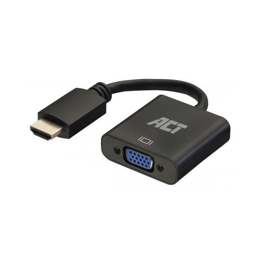 ACT AC7535 HDMI-A male to VGA female adapter with audio Black