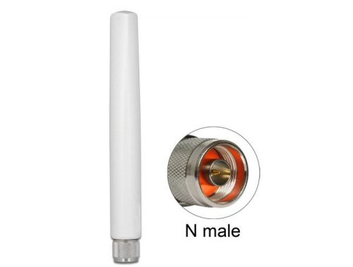 DeLock LoRa 868 MHz Antenna N plug 2.09 dBi omnidirectional fixed outdoor White