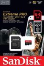 Sandisk 64GB microSDXC Extreme Pro Class 10 UHS-I A2 C10 V30 + adapterrel