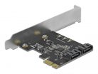 DeLock 2 port SATA PCI Express Card - Low Profile Form Factor