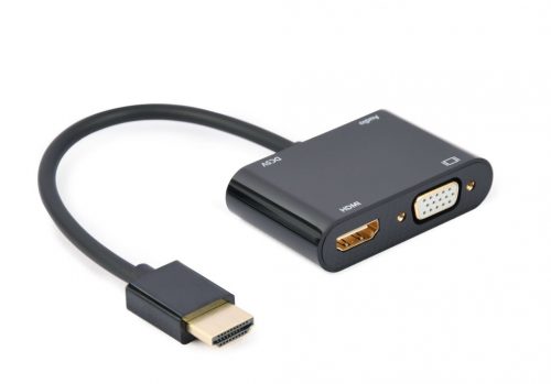 Gembird A-HDMIM-HDMIFVGAF HDMI male to HDMI female + VGA female + audio adapter cable Black