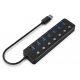 Gembird UHB-U3P7P-01 7-portos USB3.1 HUB Black